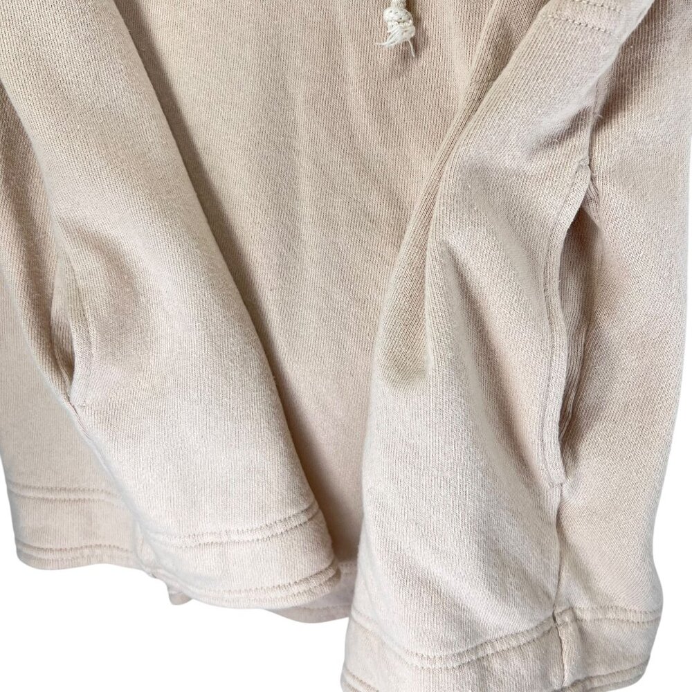 Aerie Beige Hooded Pullover Sweatshirt XS Buttons Pockets Womens Long Sleeve - Picture 11 of 16